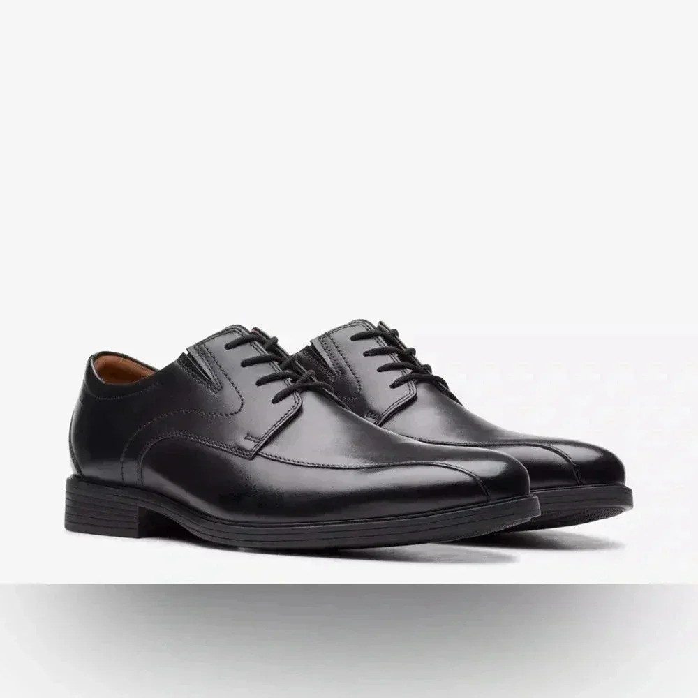 Clark’s men’s Un Aldric Park black leather lace up shoes sz 7.5 nwb